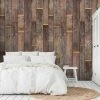 Hexoa Papiers Peints Papier Peint Trompe L'œil Tête De Lit En Bois 53x840cm