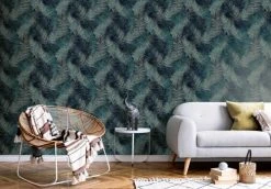 Hexoa Papiers Peints Papier Peint Tropical Palme Bleue 53x1000cm