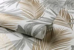 Hexoa Papiers Peints Papier Peint Tropical Palmes Dorées 53x1000cm -Pêle-mêle photos Soldes papier peint tropical palmes dorees 53x1000cm 2