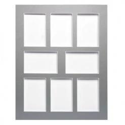 Ceanothe Cadres Et Albums Photos Passe-partout Multivues Carton Gris 40x50 Cm 8 Ouvertures 10x15 Cm