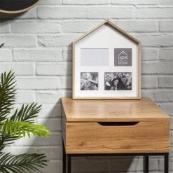 The Home Deco Factory Cadres Et Albums Photos Pêle-mêle Design Bois Maison 4 Photos Marron -Pêle-mêle photos Soldes pele mele design bois maison 4 photos marron 1