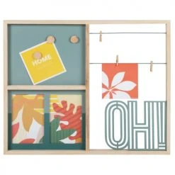 Maisons Du Monde Pêle-mêle Photos Pêle-mêle En Bois De Paulownia Et Métal Vert 46x38