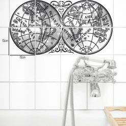 Wadiga Stickers Muraux Set 8 Stickers Pour Carrelage Noirs Et Transparents -Pêle-mêle photos Soldes set 8 stickers pour carrelage noirs et transparents 2