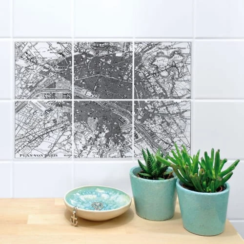 Wadiga Stickers Muraux Set De 6 Stickers Pour Carrelage Noirs Et Transparents 4 Wadiga Stickers Muraux Set De 6 Stickers Pour Carrelage Noirs Et Transparents – Image 2