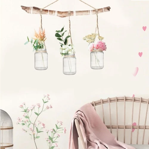 STC Stickers Muraux Bocaux Et Fleurs 62x65cm 4 STC Stickers Muraux Bocaux Et Fleurs 62x65cm – Image 2