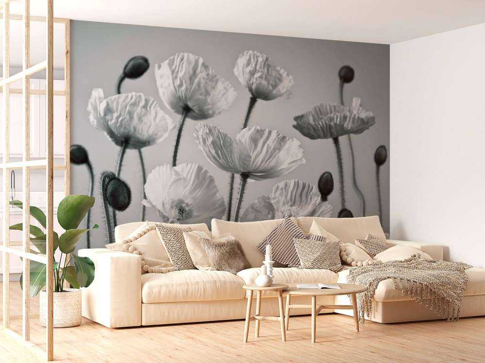 Pêle-mêle photos Soldes -Pêle-mêle photos Soldes peel and stick wallpaper blue tone poppies 146 w1000